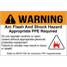Warning - Arc Flash And Shock Hazard